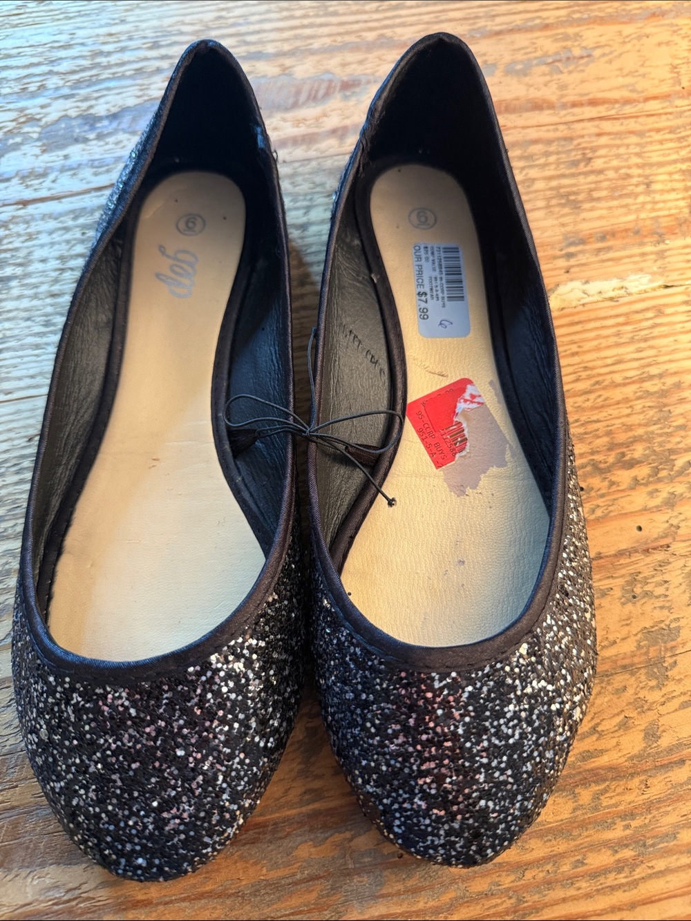 Deb Black & Silver Glitter Ballet Flats - Slip-On Women's Loafers